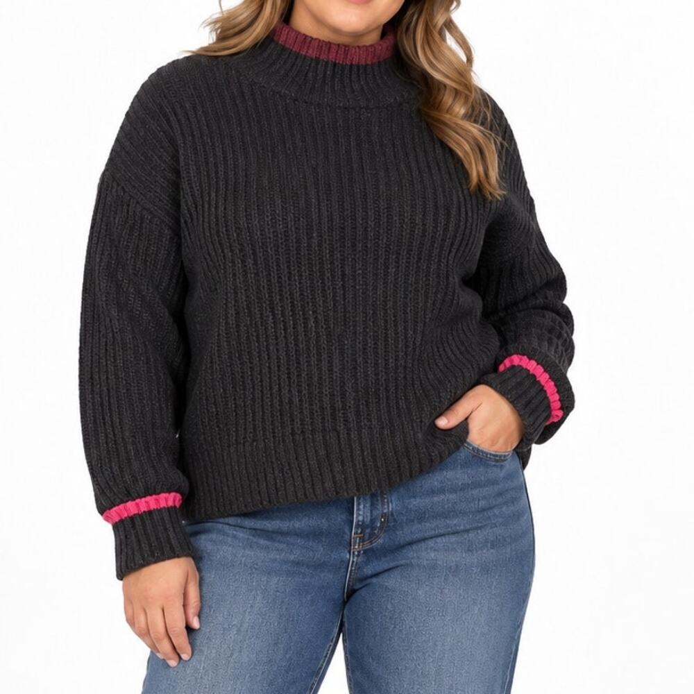 Maeve Anthropologie Ribbed Mock Neck Sweater 1X